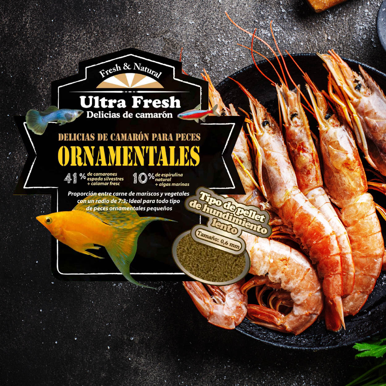 Nuevo alimento Ultra-Fresh "Delicias de camarón"