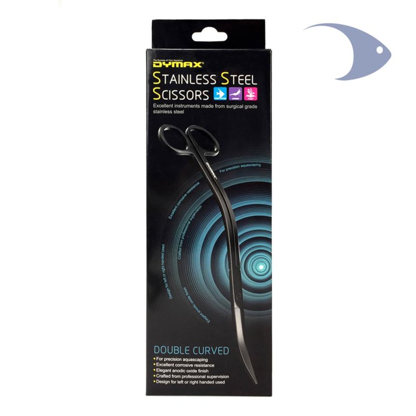 Tijeras de doble curva DYMAX en acero inoxidable anodizado en negro