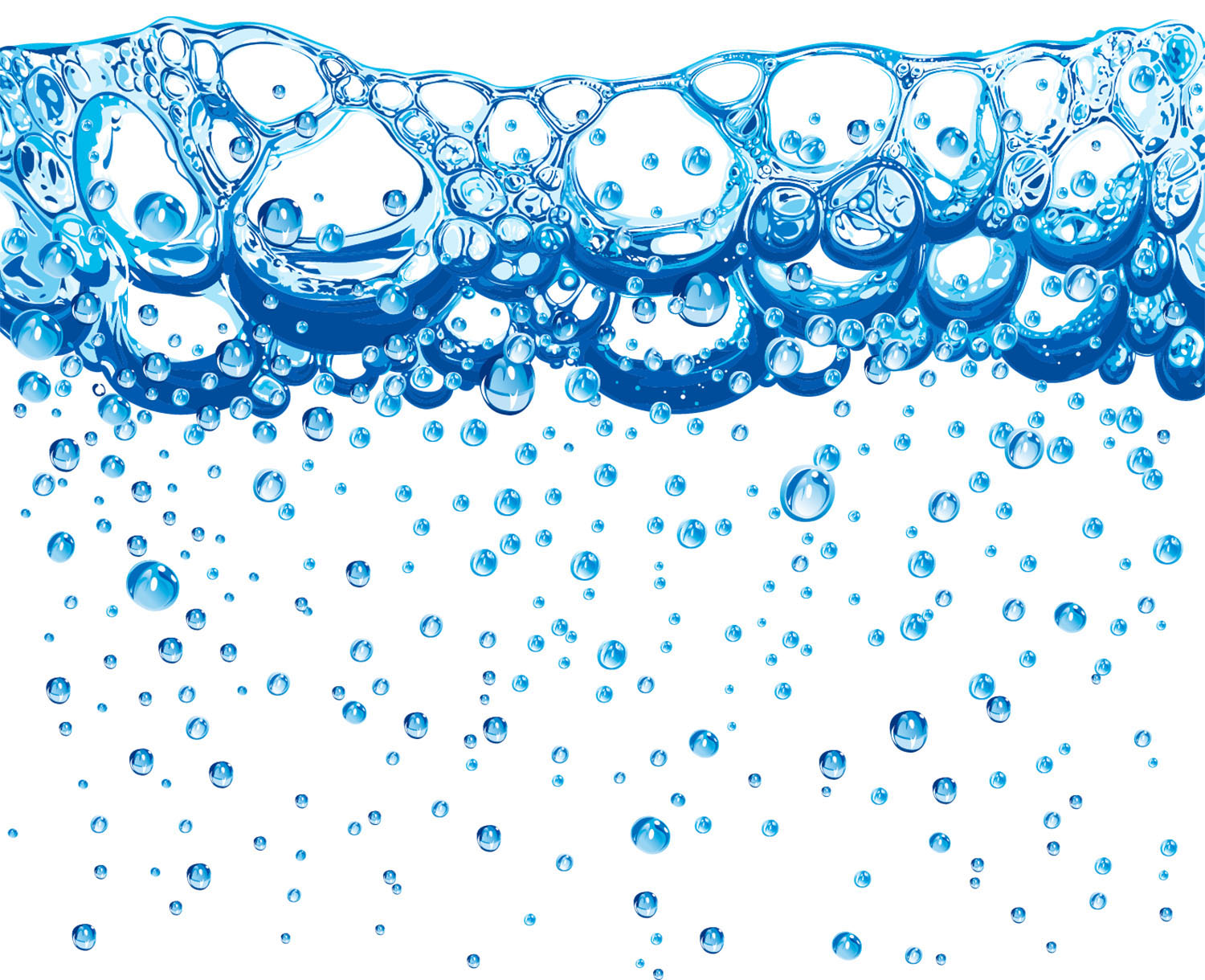 Burbujas iniciando un proceso de espumación en un medio tensoactivo