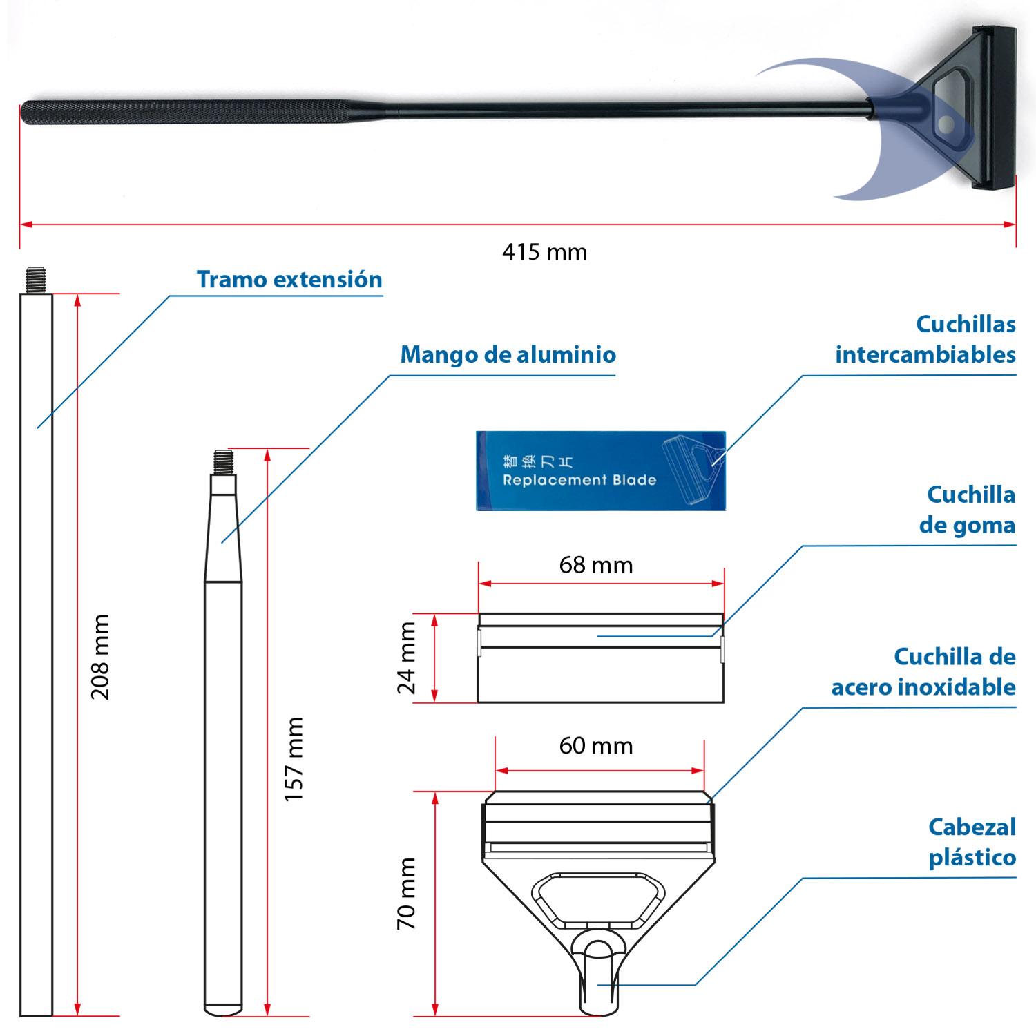 Rasqueta de aluminio ISTA 2 en 1 2 Rasqueta de aluminio ISTA 2 en 1